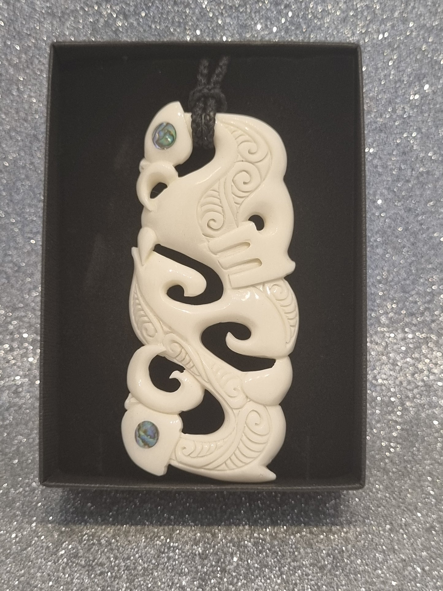 Manaia Bone Carving with Paua