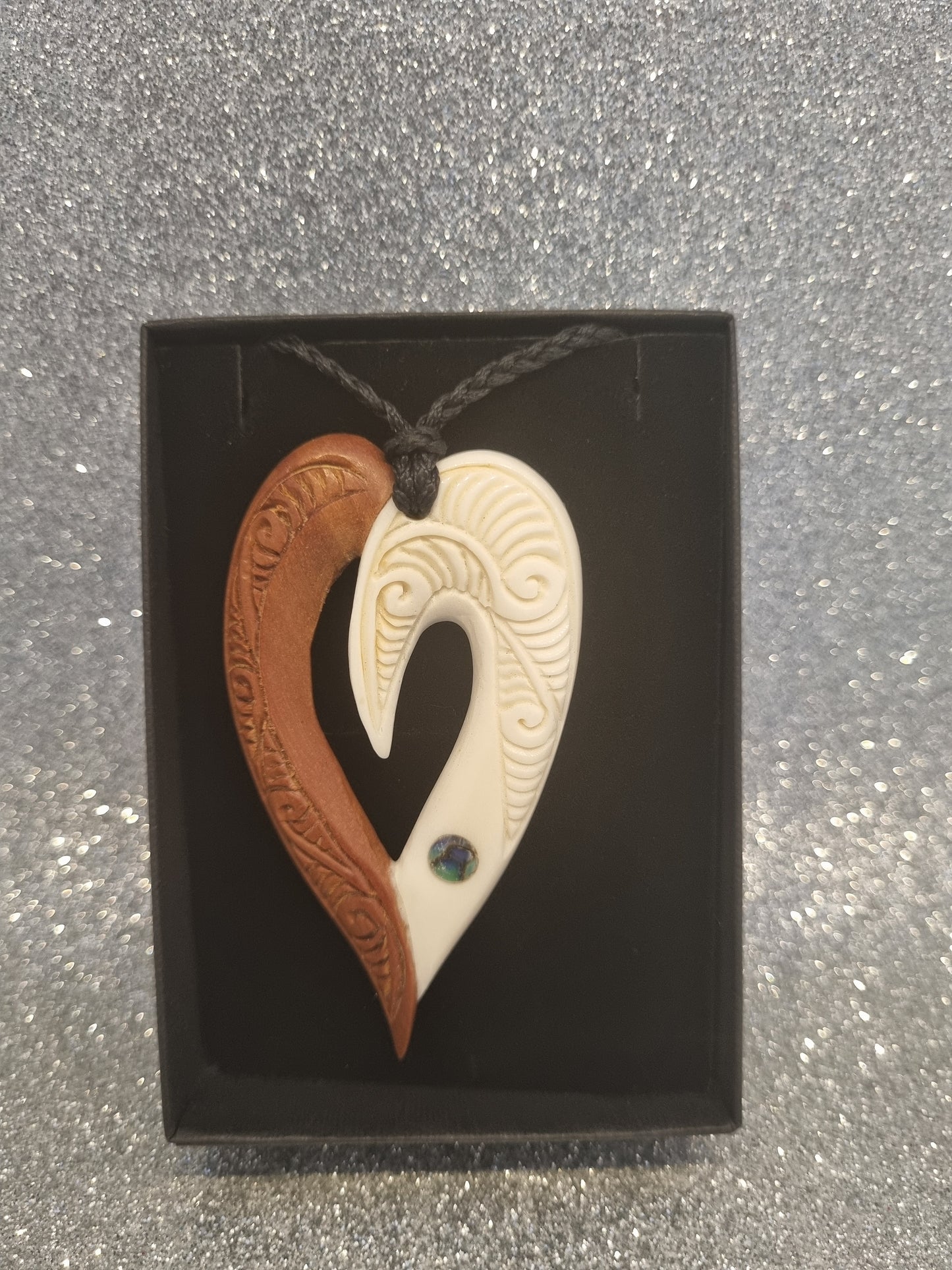 Heart Bone/Wood Carving (Medium)