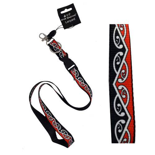 Lanyard NZ Design Black,Red,White 19mm