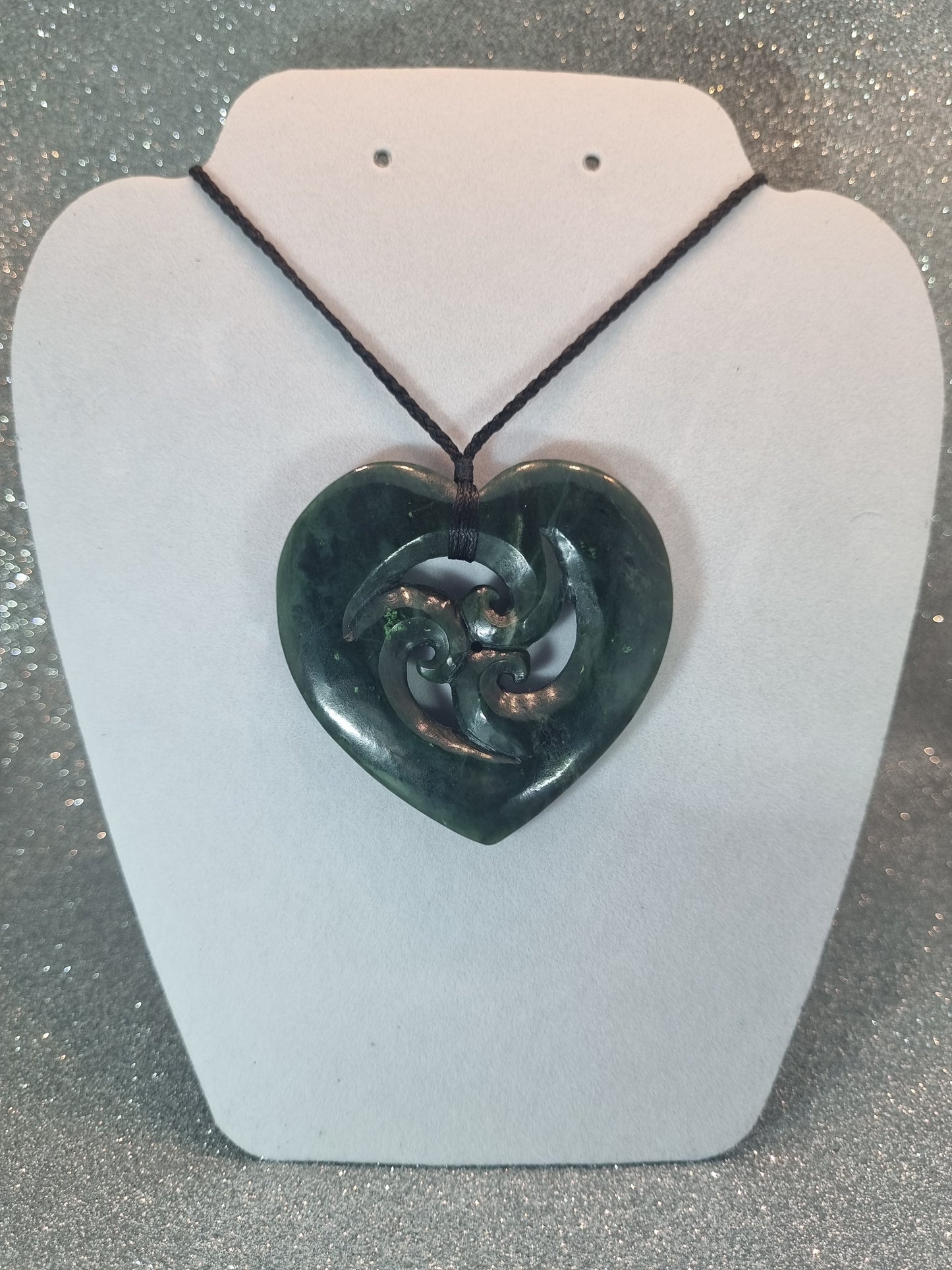 Triple Koru Heart Pounamu