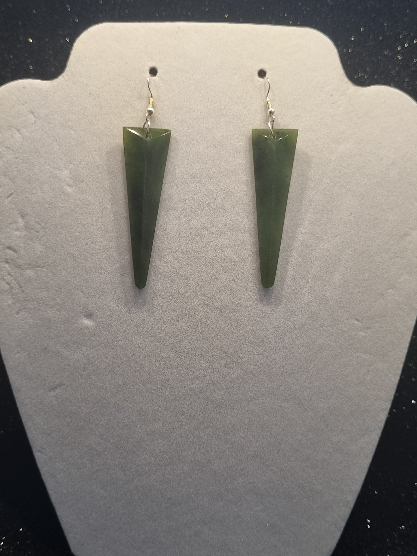 Triangle drop Pounamu Earrings